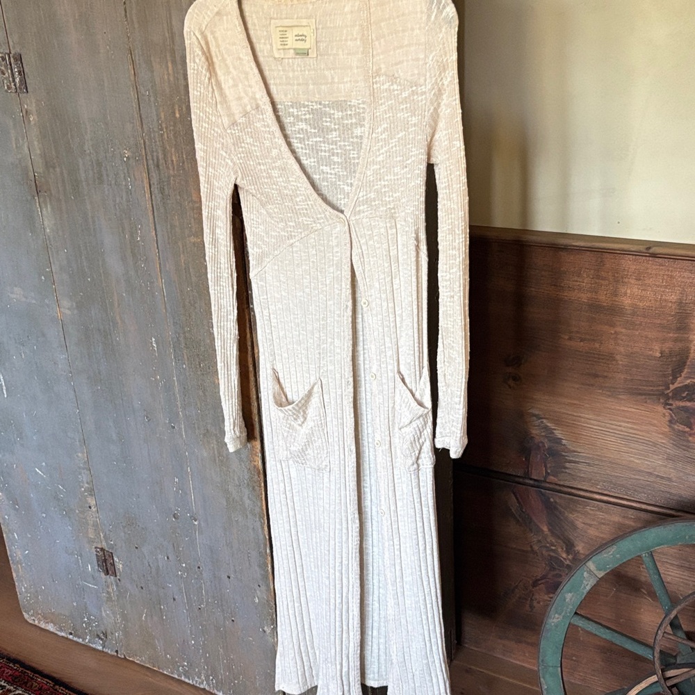 Elegant Cream Long Women's Sweater ( Anthropologie)